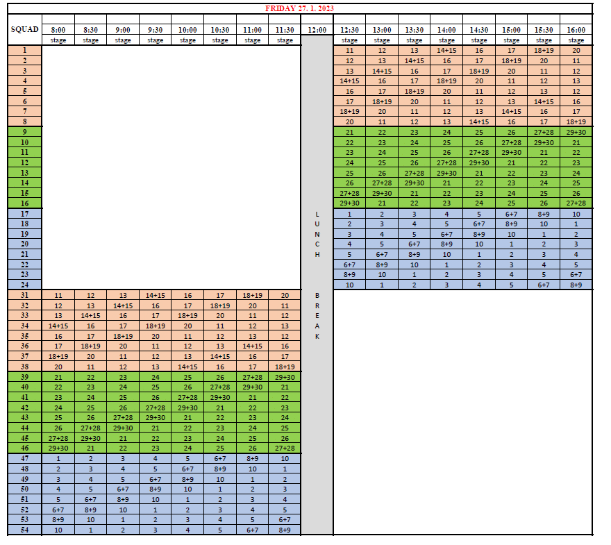 Time schedule Global Extreme Cup TOP IPSC matches in the world by