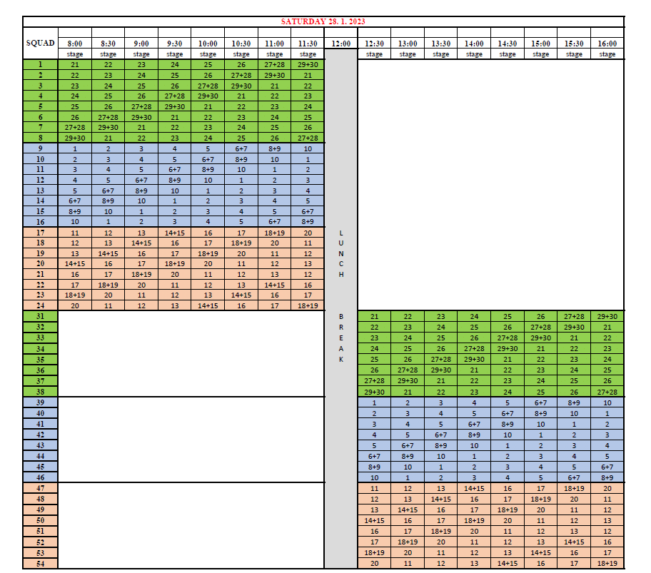 Time schedule Global Extreme Cup TOP IPSC matches in the world by